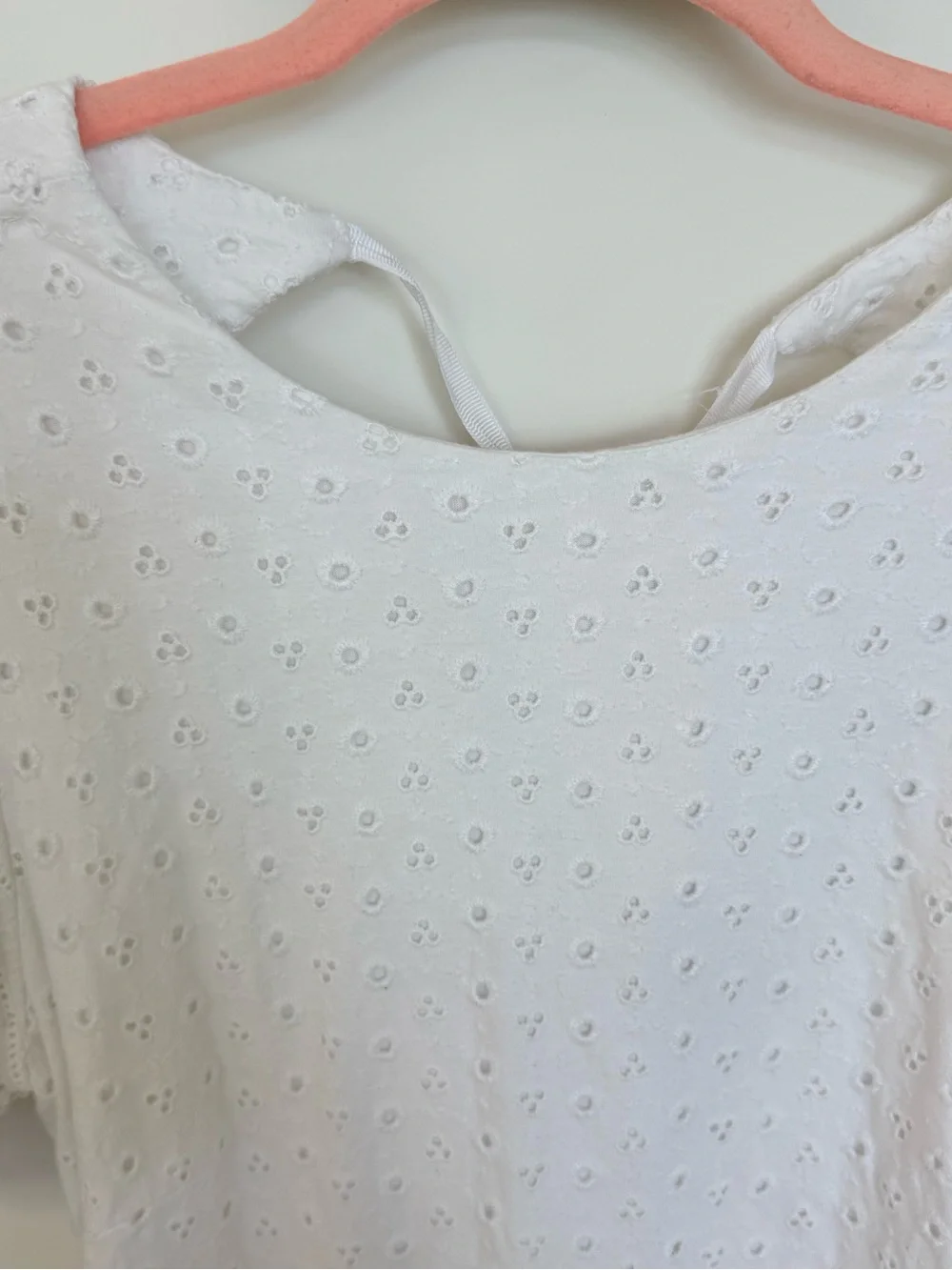 Free People White Eyelet Mini Dress with Puff Sleeves